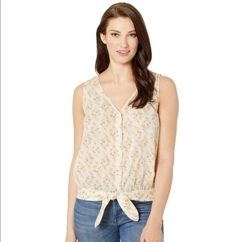 Vince Camuto Floral Print Button Front Casual Top Size XXS